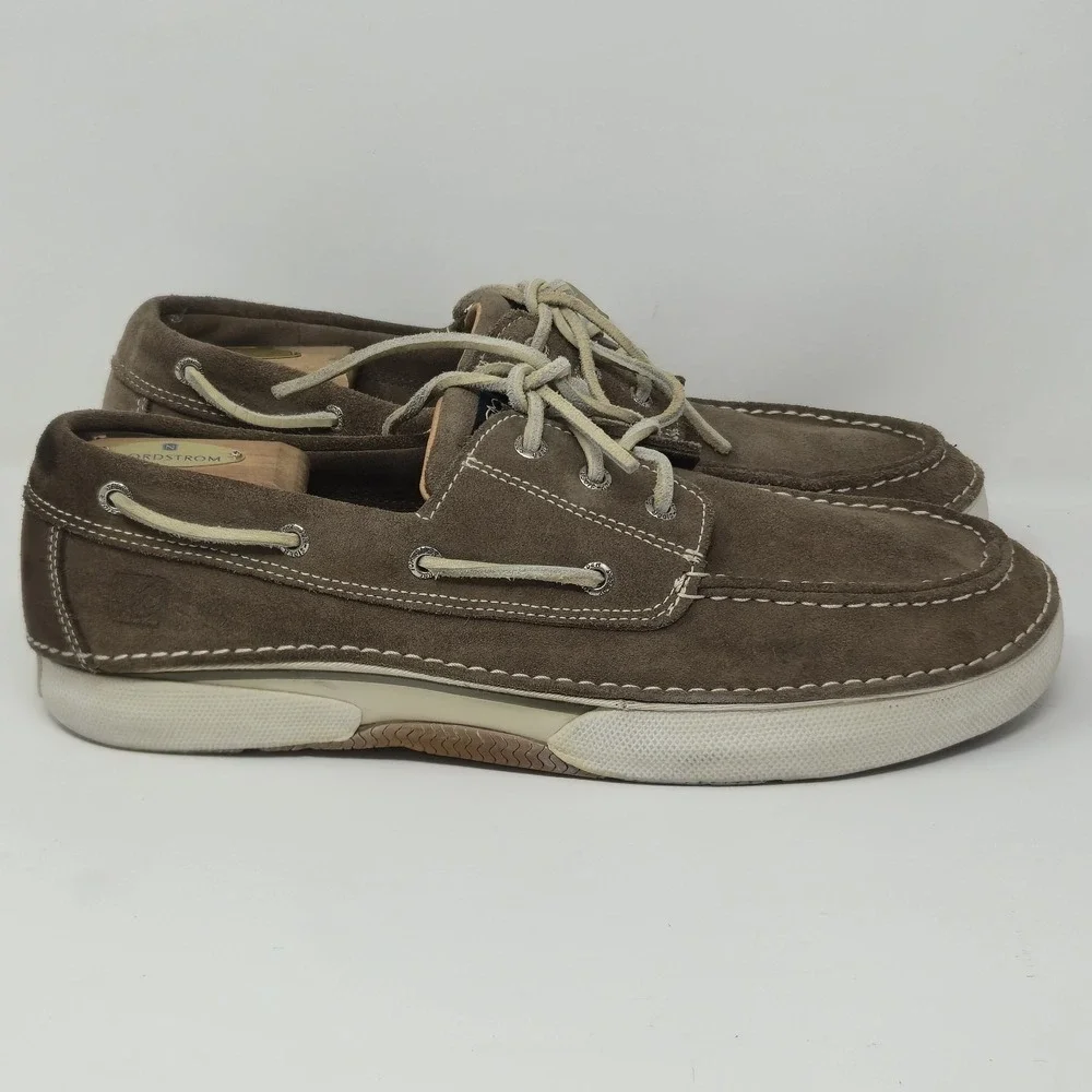 Men's Sperry Top-Sider Brown Suede Boat Shoes O784157 Sz 12M Replaced Insoles